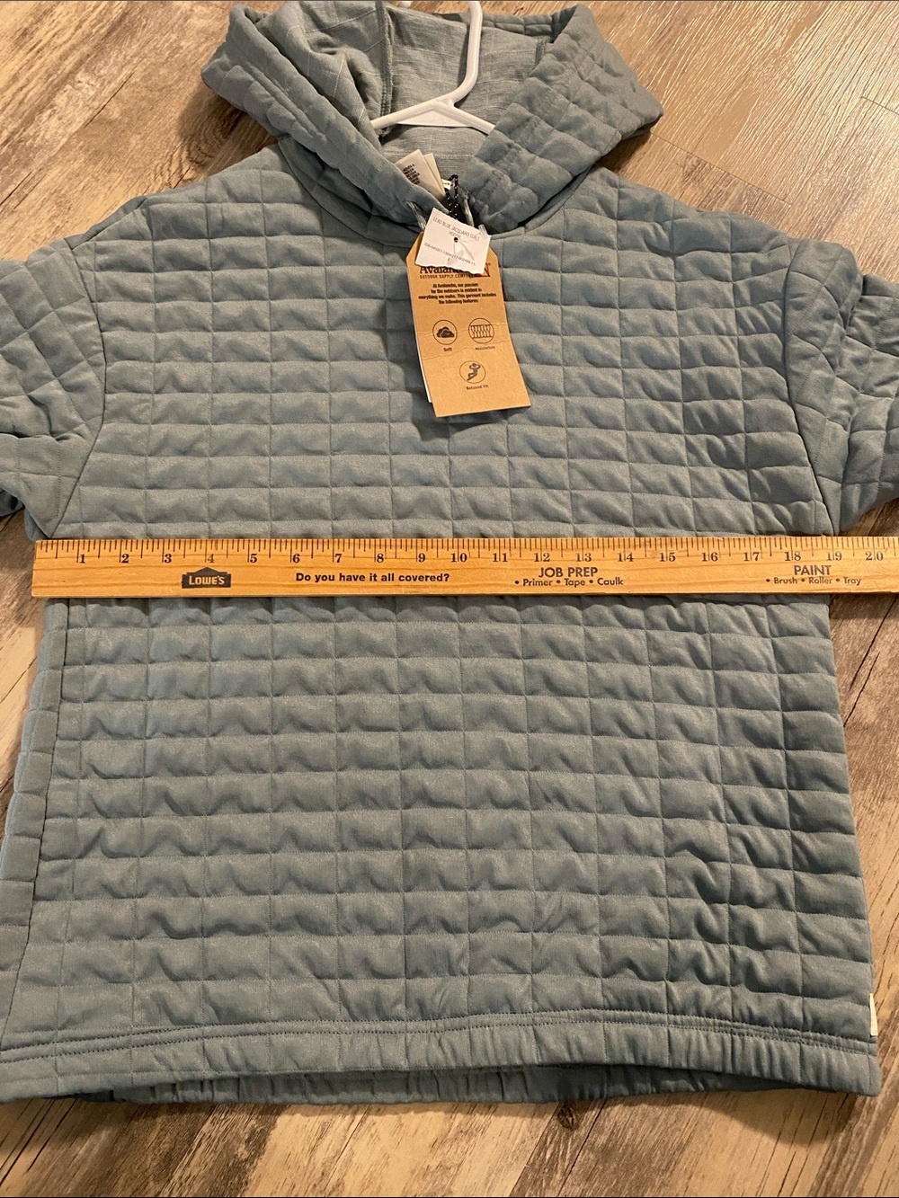 NWT Avalanche Outdoor Supply Lead Blue Jaquard Quilted Hoodie Size SMALL - Picture 9 of 11